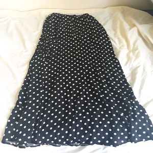Long Polka Dot Skirt with Side slits and 2 pockets